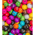 Dala Coloured Wooden Craft Beads 30 piece